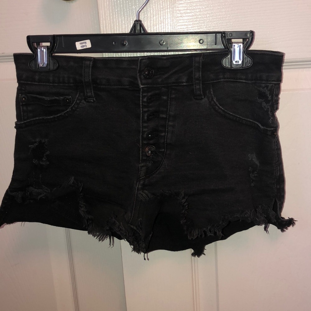Black jean shorts